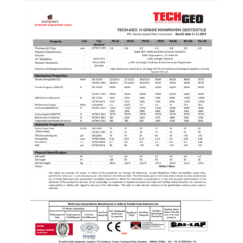 TECHGEO NONWOVEN GEOTEXTILES - PN SERIES