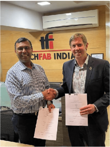 Exclusive partnership contract signed between Techfab India and Concrete Canvas Ltd.