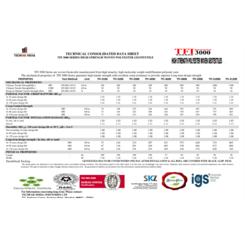 TFI 3000 SERIES - HIGH STRENGTH POLYESTER WOVEN GEOTEXTILE