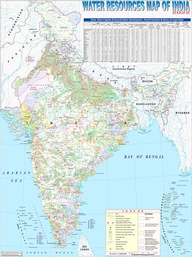 Water Resources Map of India 2022 with TechFab India Advertisement