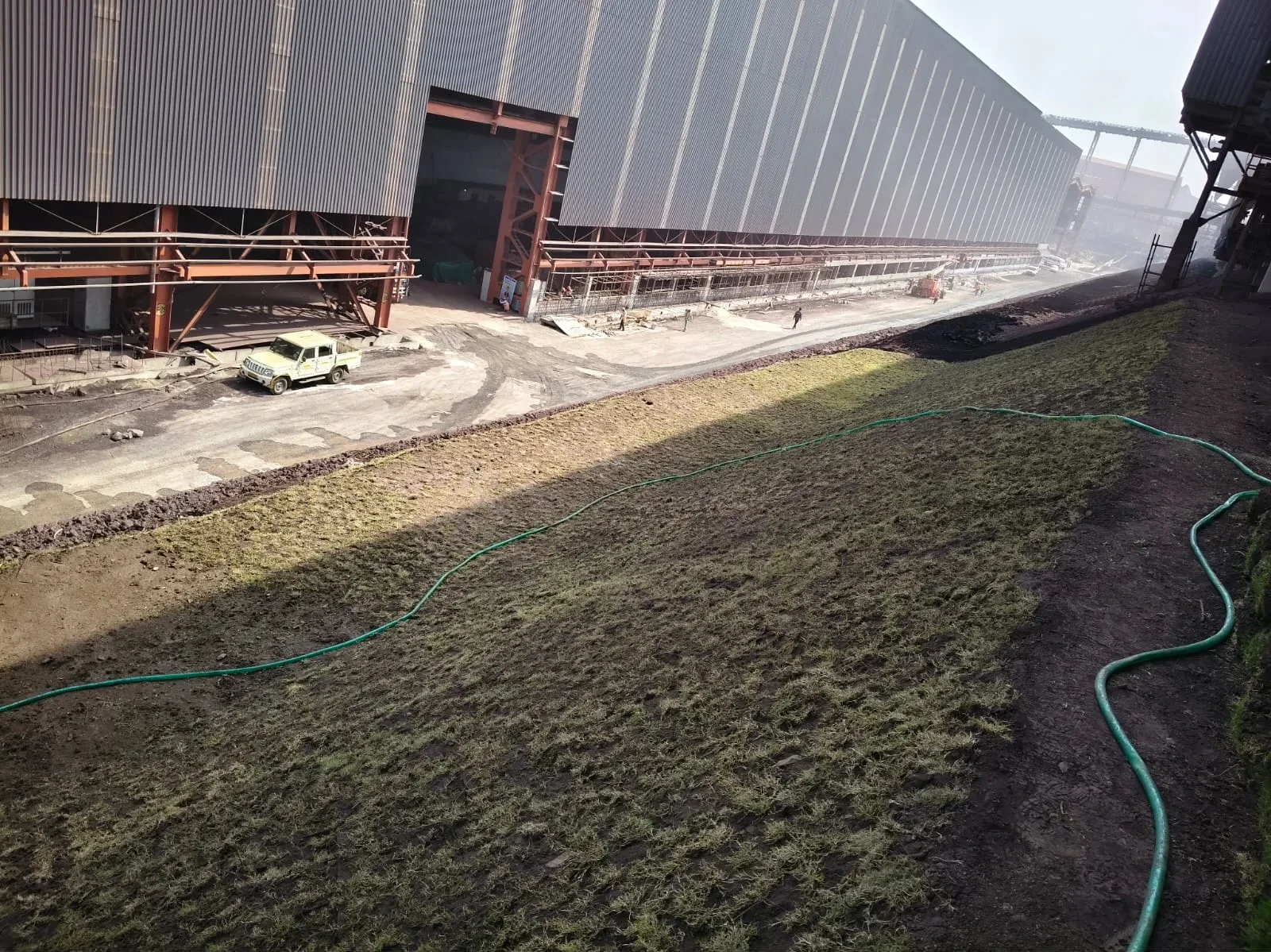Slope Protection Works using TechFab Green Retaining Wall and Geocell