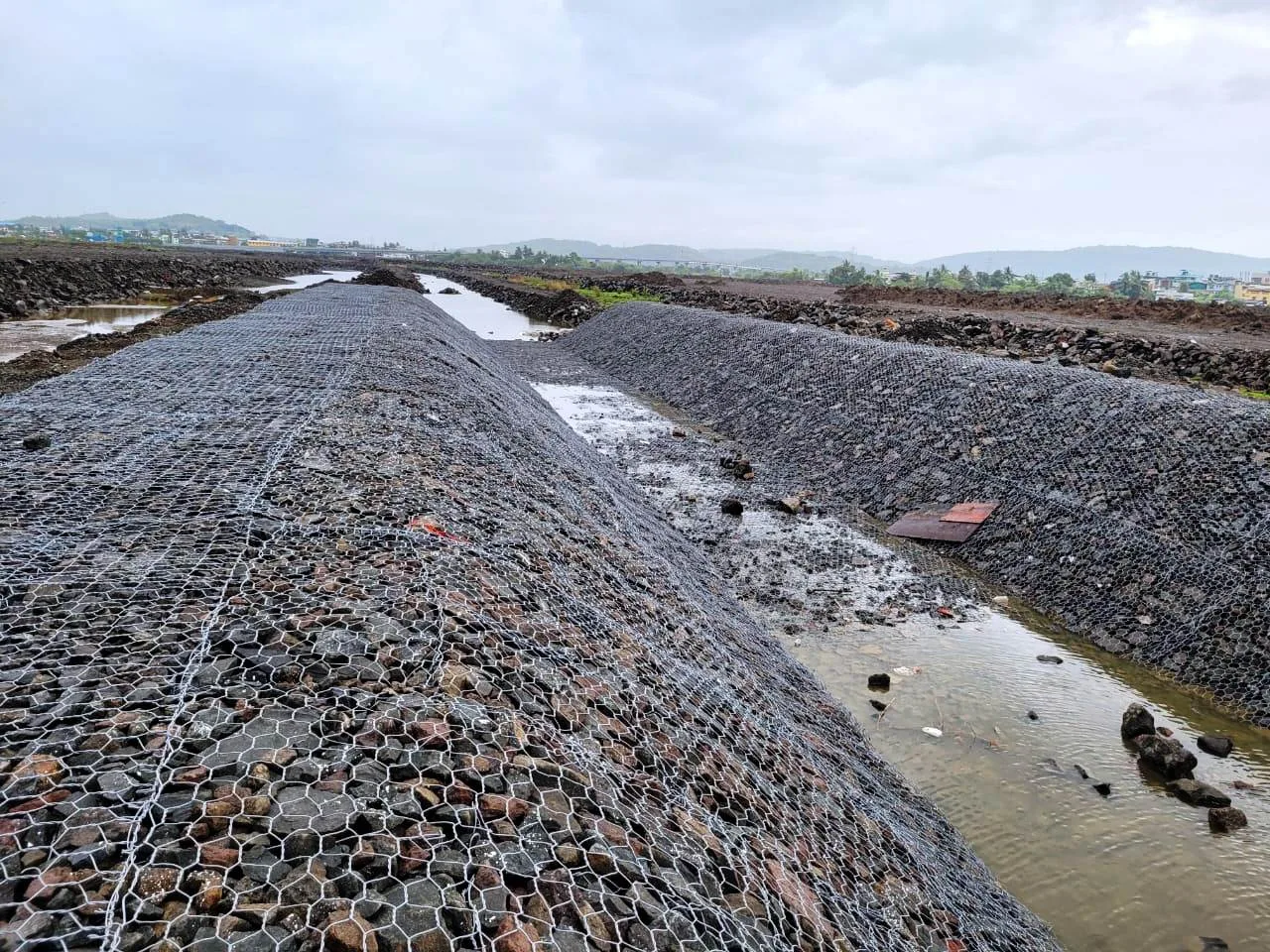 Channel Lining Works at Dronagiri, Navi Mumbai, Maharashtra