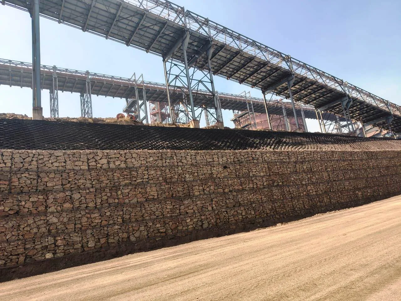 Slope Protection Works at JSW Steel Ltd.  Bellary, Karnataka