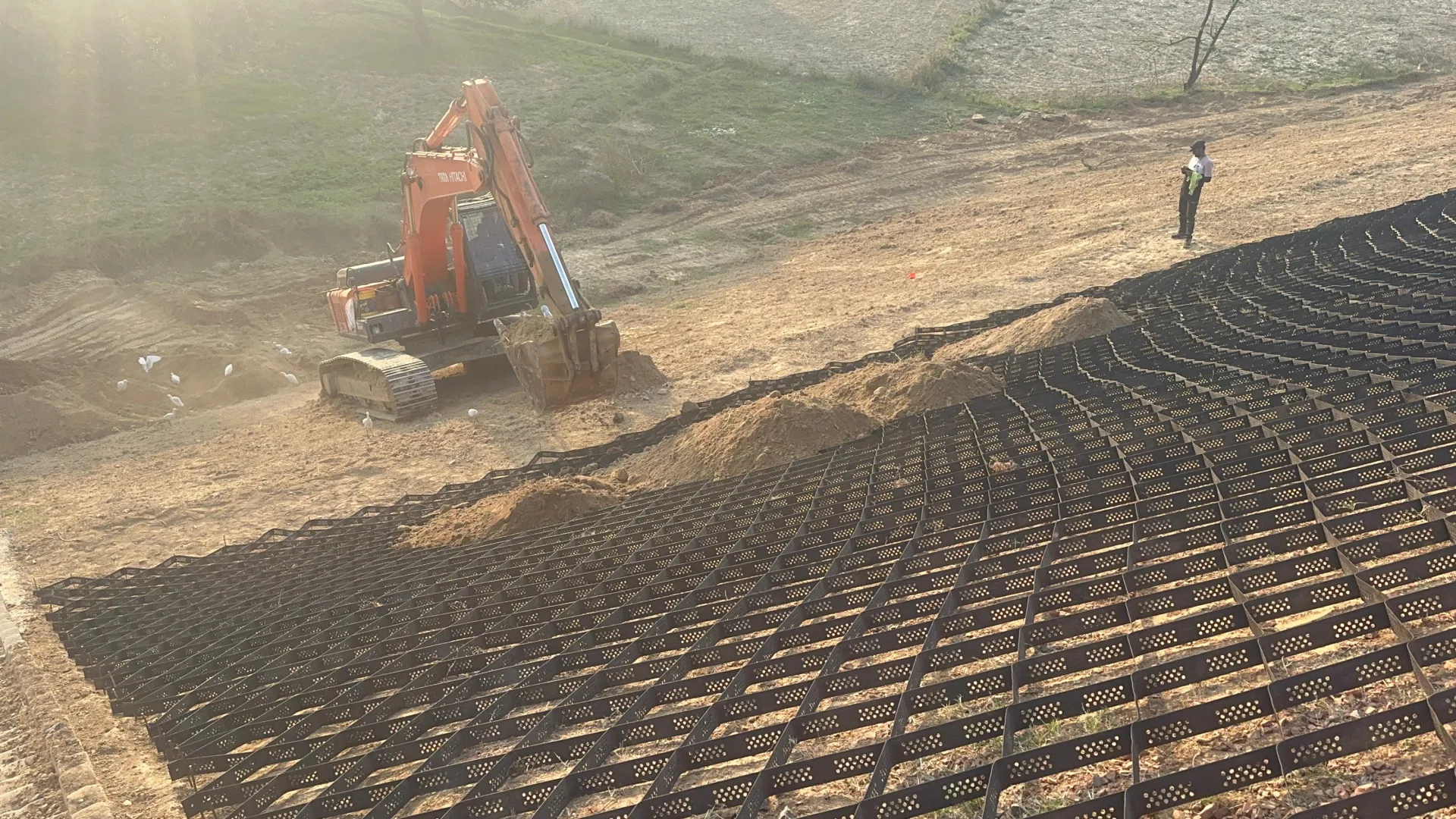 EROSION CONTROL FOR RAILWAY EMBANKMENT USING TECHCELL GEOCELL - EASTERN DEDICATED FREIGHT CORRIDOR PROJECT BY– DFCCIL, MEERUT, UTTAR PRADESH
