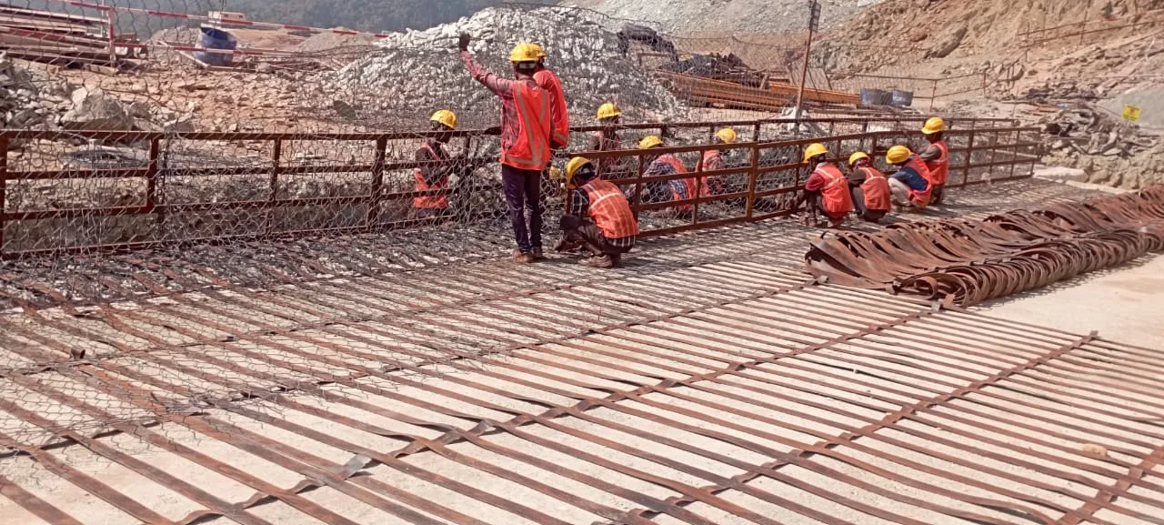 Drainage and erosion control works at a mine site