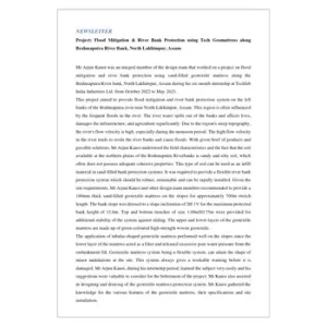 Newsletter: Flood Mitigation & River Bank Protection Using TechRock™ GeoMattress Along Brahmaputra River Bank, North Lakhimpur, Assam