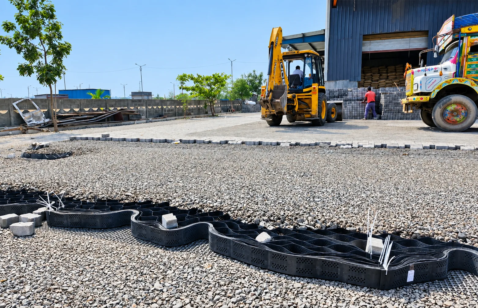 Ground Improvement for Warehouse Outer Area and Container Yard using TechCell Geocell at JNPT, Navi Mumbai, Maharashtra